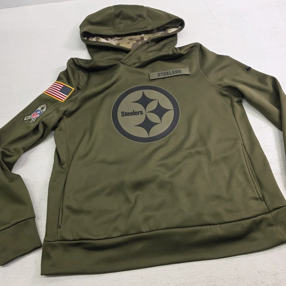 Nike Hoodie Green Pittsburgh Steelers Military Salute To Service Youth Boys Sz L